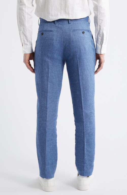 Theory Mayer Slim Fit Linen Dress Pants In Indigo