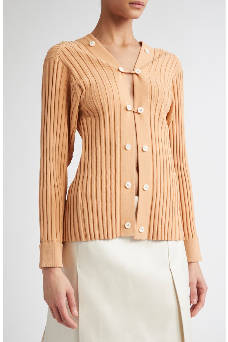 Button Rib Sweater, Alternate, color, BEIGE
