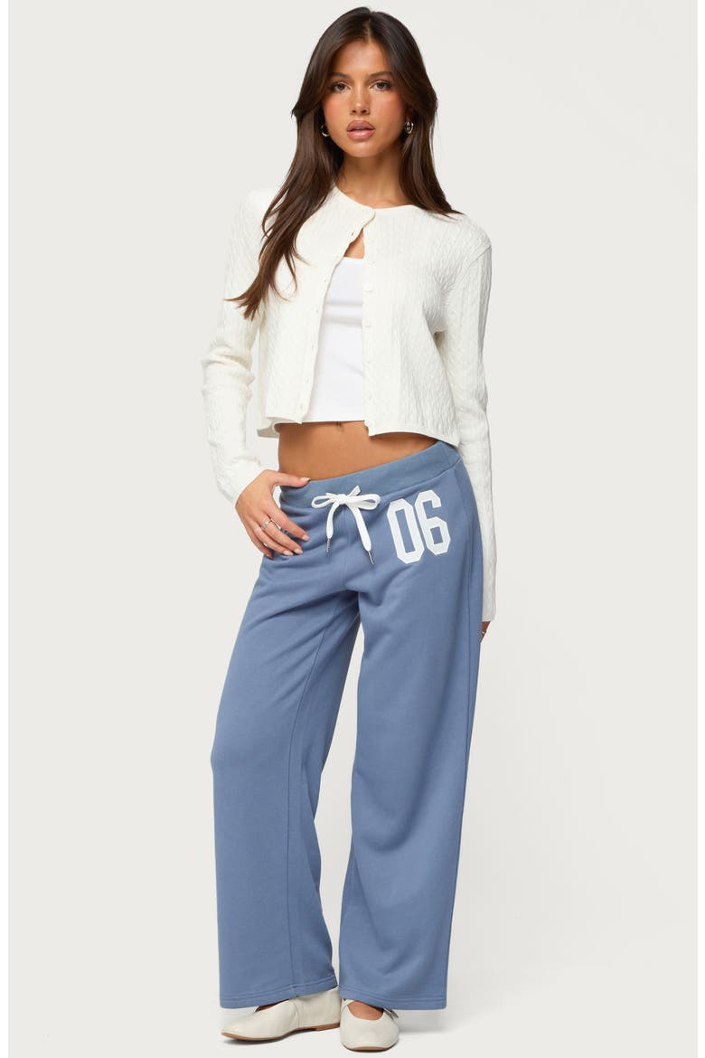 06 Wide Leg Cotton Blend Drawstring Sweatpants, Alternate, color, BLUE