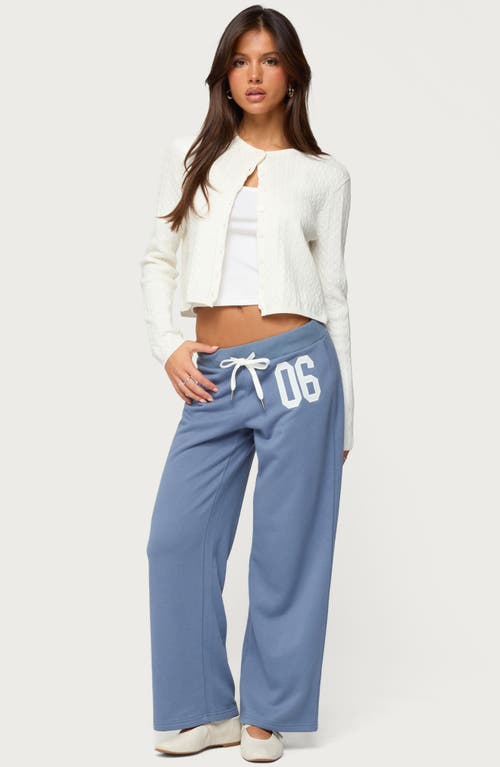 Edikted 06 Wide Leg Cotton Blend Drawstring Sweatpants In Gold