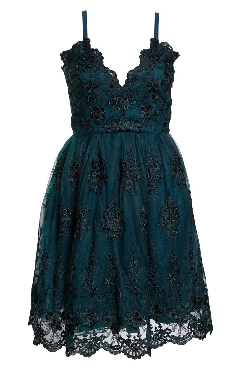 Chi Chi London Embroidered Fit & Flare Dress, Alternate, color,