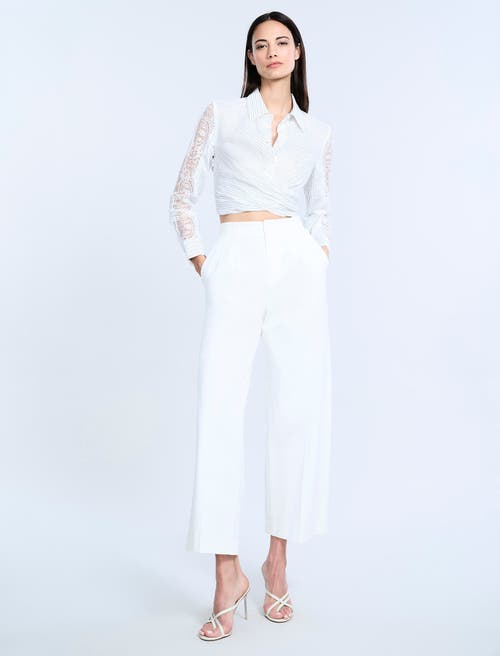 Bcbg High Waist Cropped Pant In White