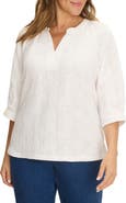 NZT by NIC+ZOE Lace Split Neck Top