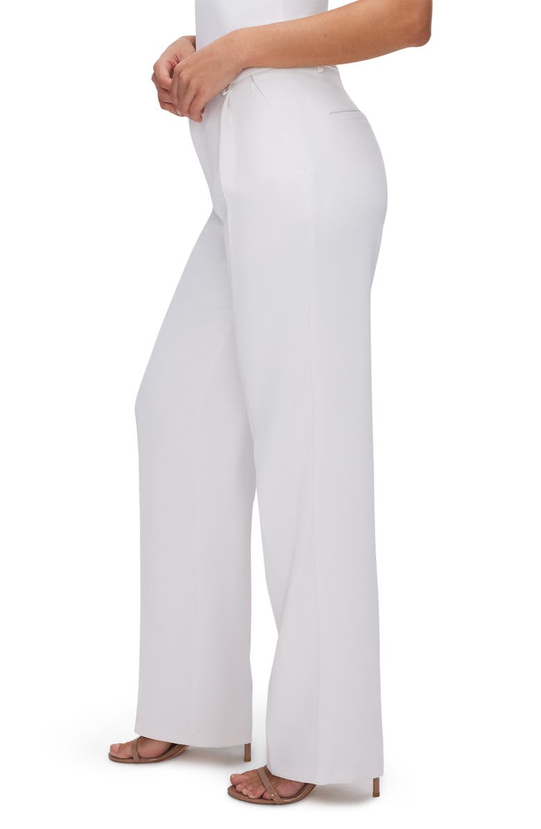 Good American Luxe Suiting Column Wide Leg Trousers, Alternate, color, Ivory001