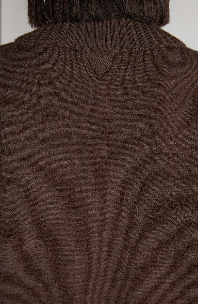 Bottega Veneta Relaxed Fit Double Cotton Blend V-Neck Sweater, Alternate, color, 2164 Dark Chestnut