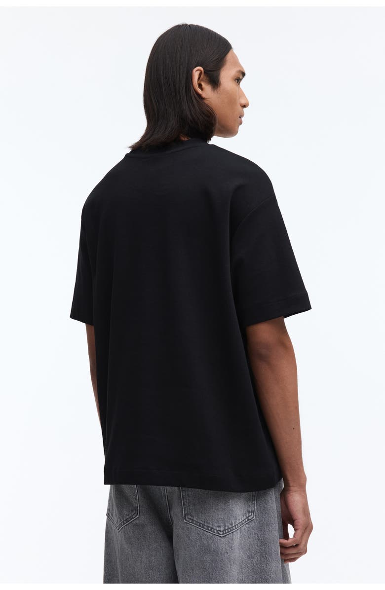 H&M Loose Fit Interlock T-shirt, Alternate, color, Black