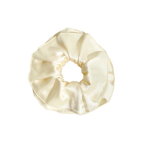 Lost Pattern Nyc "maxi Flower" Double-layer Oversized Silk Scrunchie In White