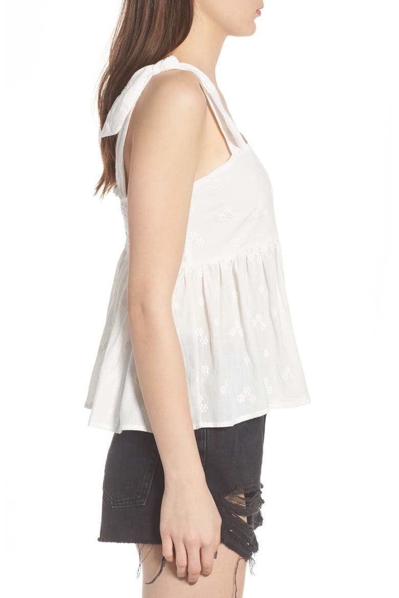 Embroidered Peplum Tank, Alternate, color, WHITE