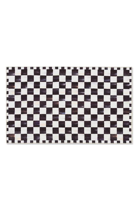Courtly Checkered Machine Washable Rug
