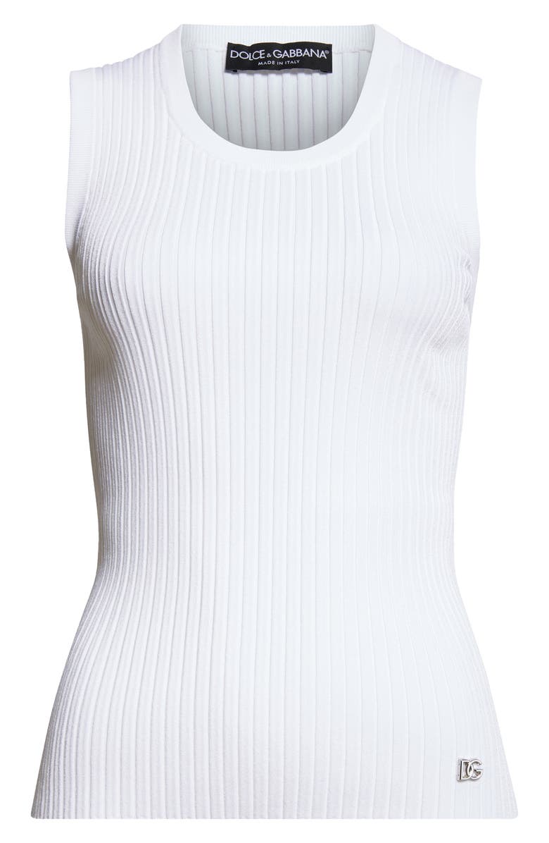 Dolce&Gabbana Rib Tank, Alternate, color, W0800 Bianco Ottico