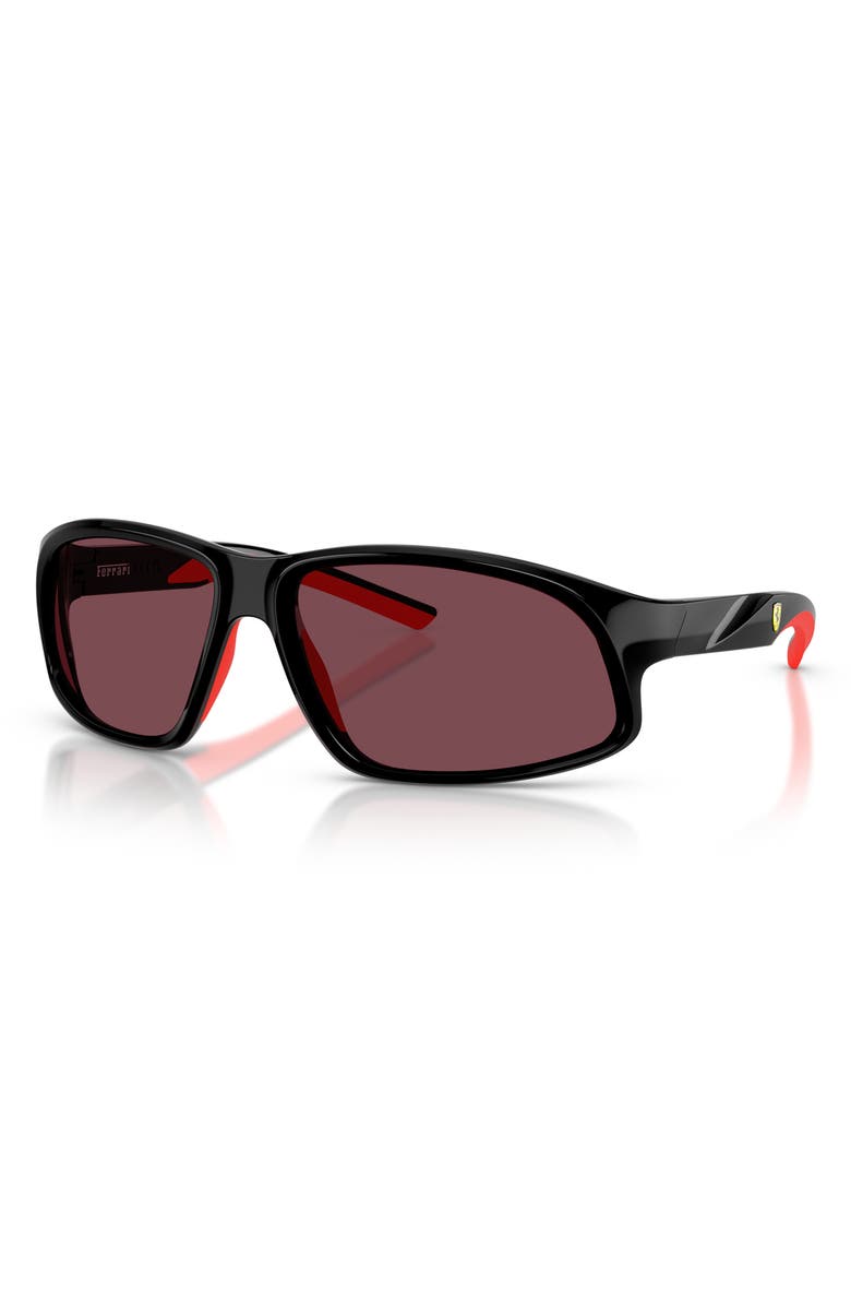 Scuderia Ferrari 64mm Oversize Irregular Sunglasses, Alternate, color, Black