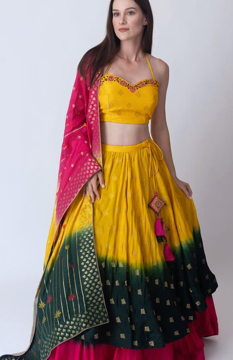 Adele Hand Tie Dye Layered Lehenga Choli
