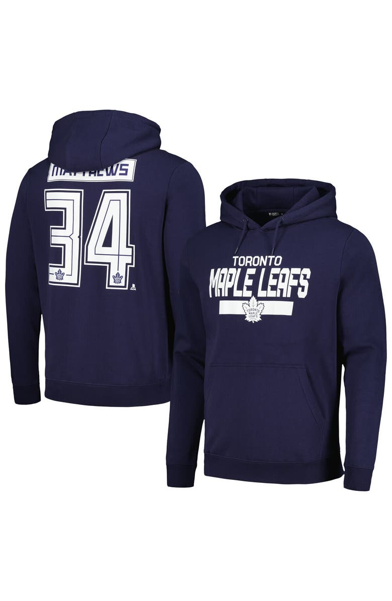 LEVELWEAR Men's Levelwear Auston Matthews Navy Toronto Maple Leafs Podium Name & Number Pullover Hoodie, Main, color, 