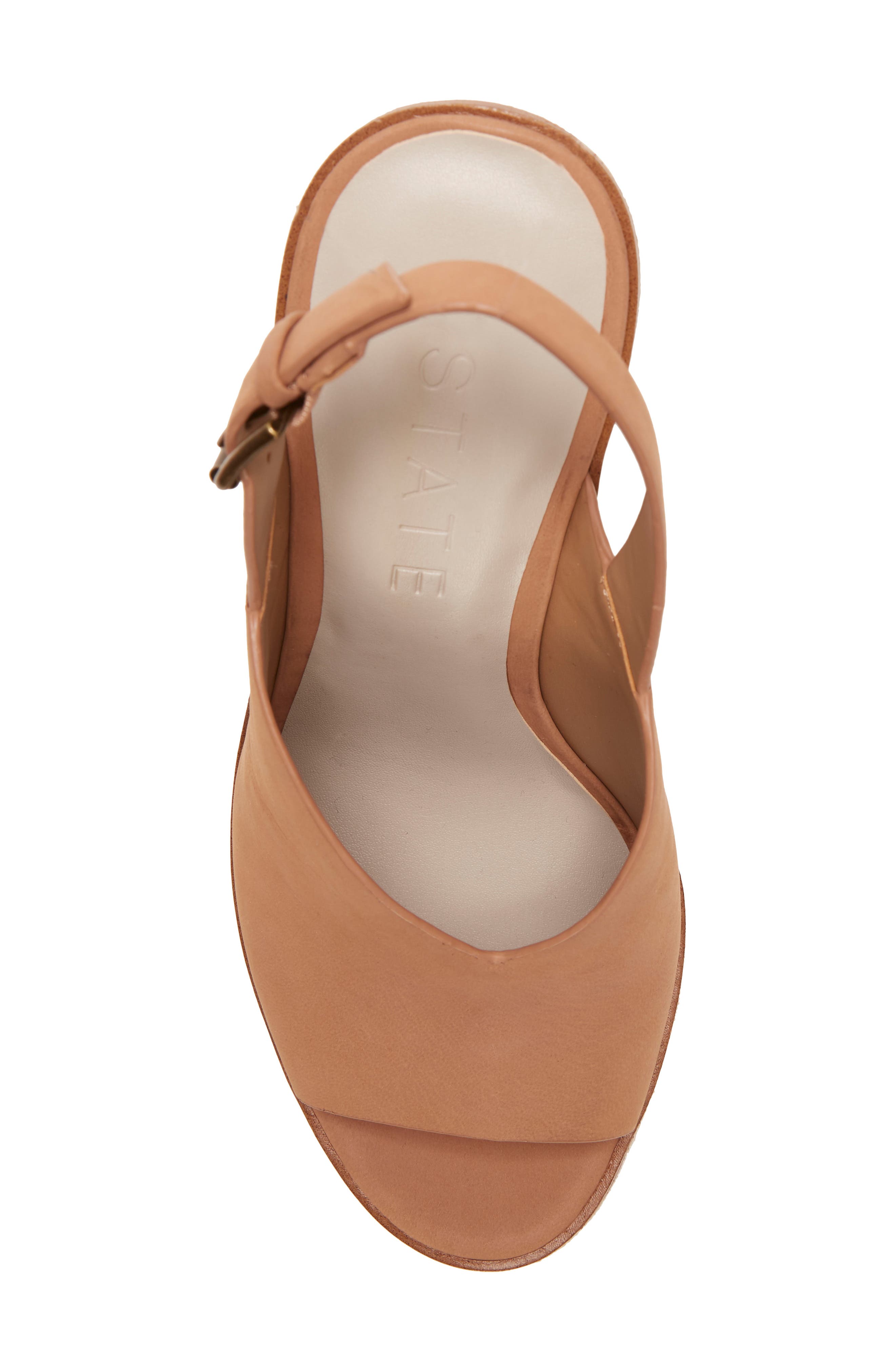 Genna Wedge Sandal, Alternate, color, TEAK LEATHER