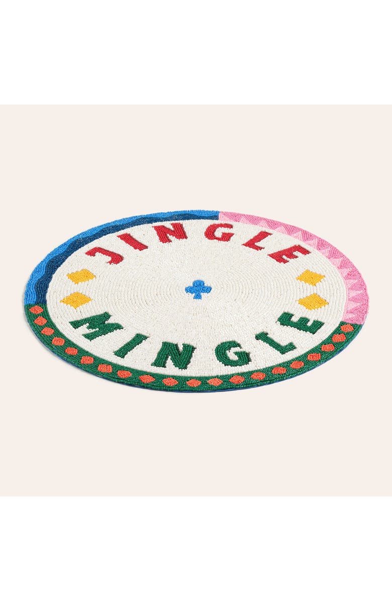 Zsa Zsa Zsu Dadri Beadded Placemat Jingle 14 In, Alternate, color, White