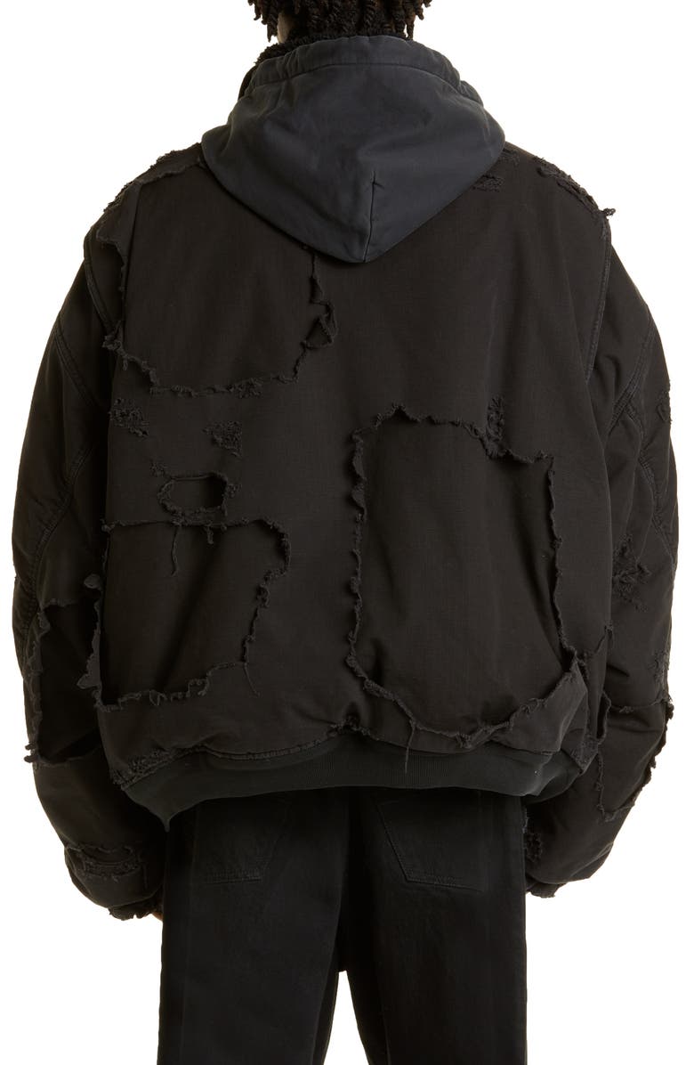 Balenciaga Unity Destroyed Bomber Jacket, Alternate, color, 