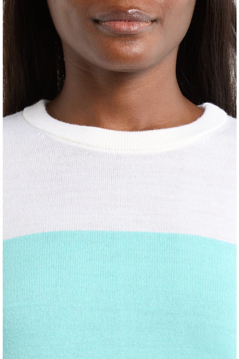 Merino Wool Blend Sweater, Alternate, color, LIMPET/ BRILLIANT WHITE
