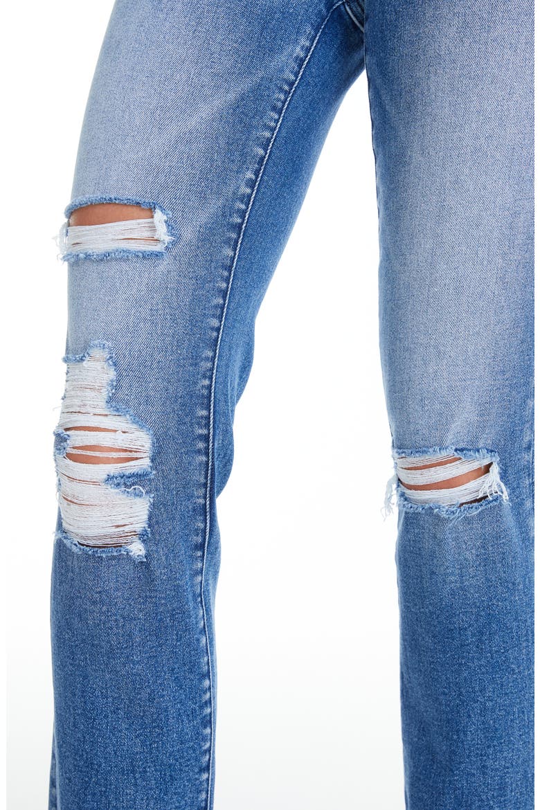 Raw Hem Ripped Straight Leg Jeans, Alternate, color, AMY BLUE
