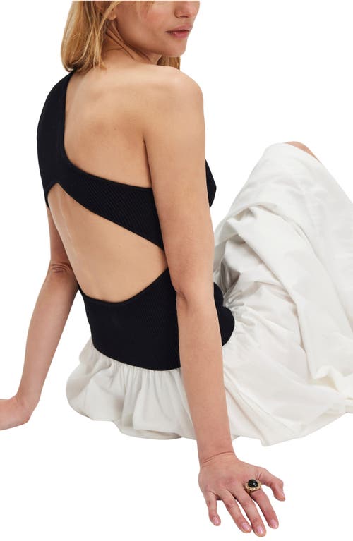 Free People Jayne One Shoulder Open Back Tank Top In Black