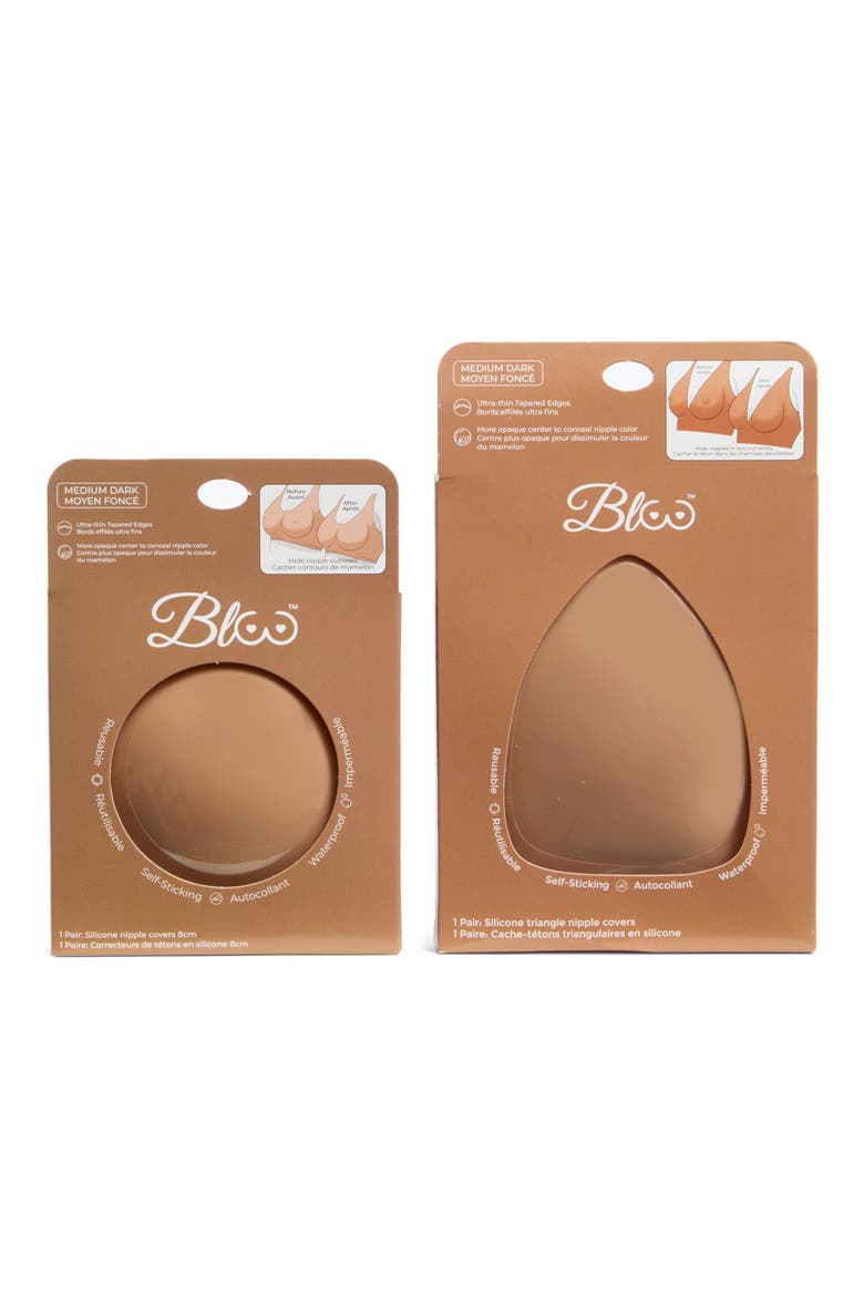 Perfect Pair Assorted 2-Pack Round & Triangle Nipple Covers, Alternate, color, MEDIUM-DARK