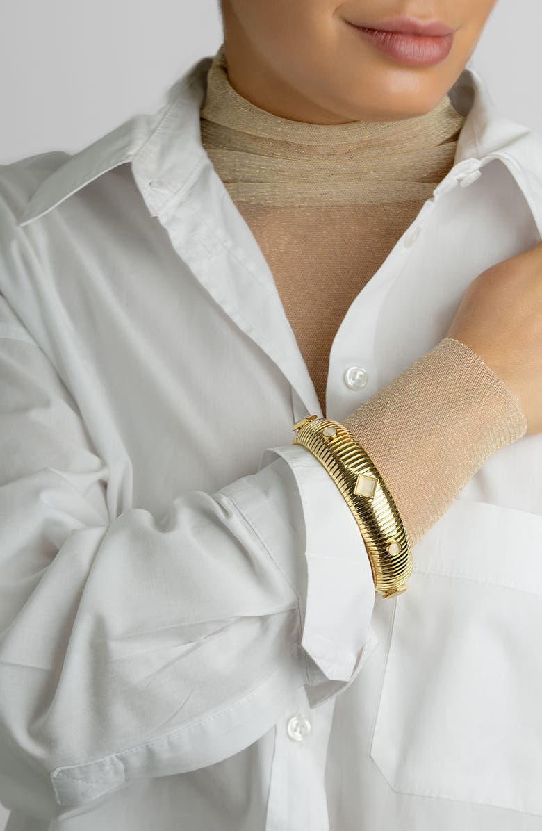 Adornia 14K Gold Plate Bangle, Alternate, color, Gold