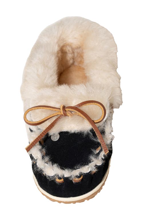 Minnetonka Ultimate Genuine Shearling Slipper In Black