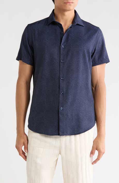 DENIM AND FLOWER Short Sleeve Button-Up Shirt