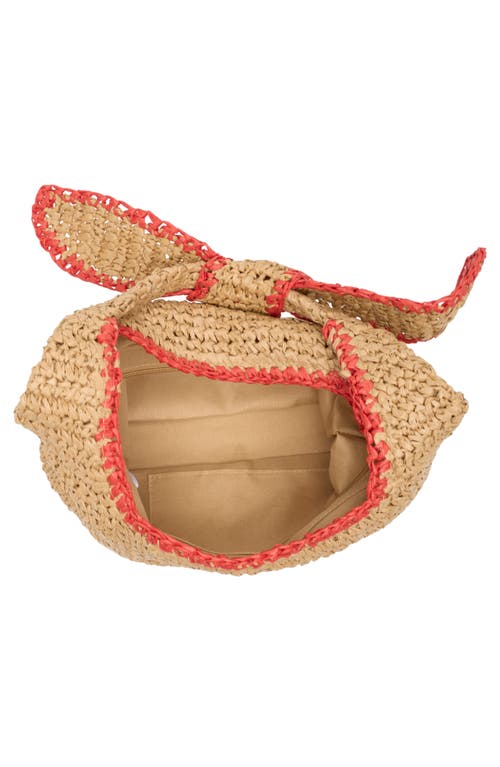 Urban Expressions Handbags Woven Straw Knotted Strap Shoulder Bag In Natural