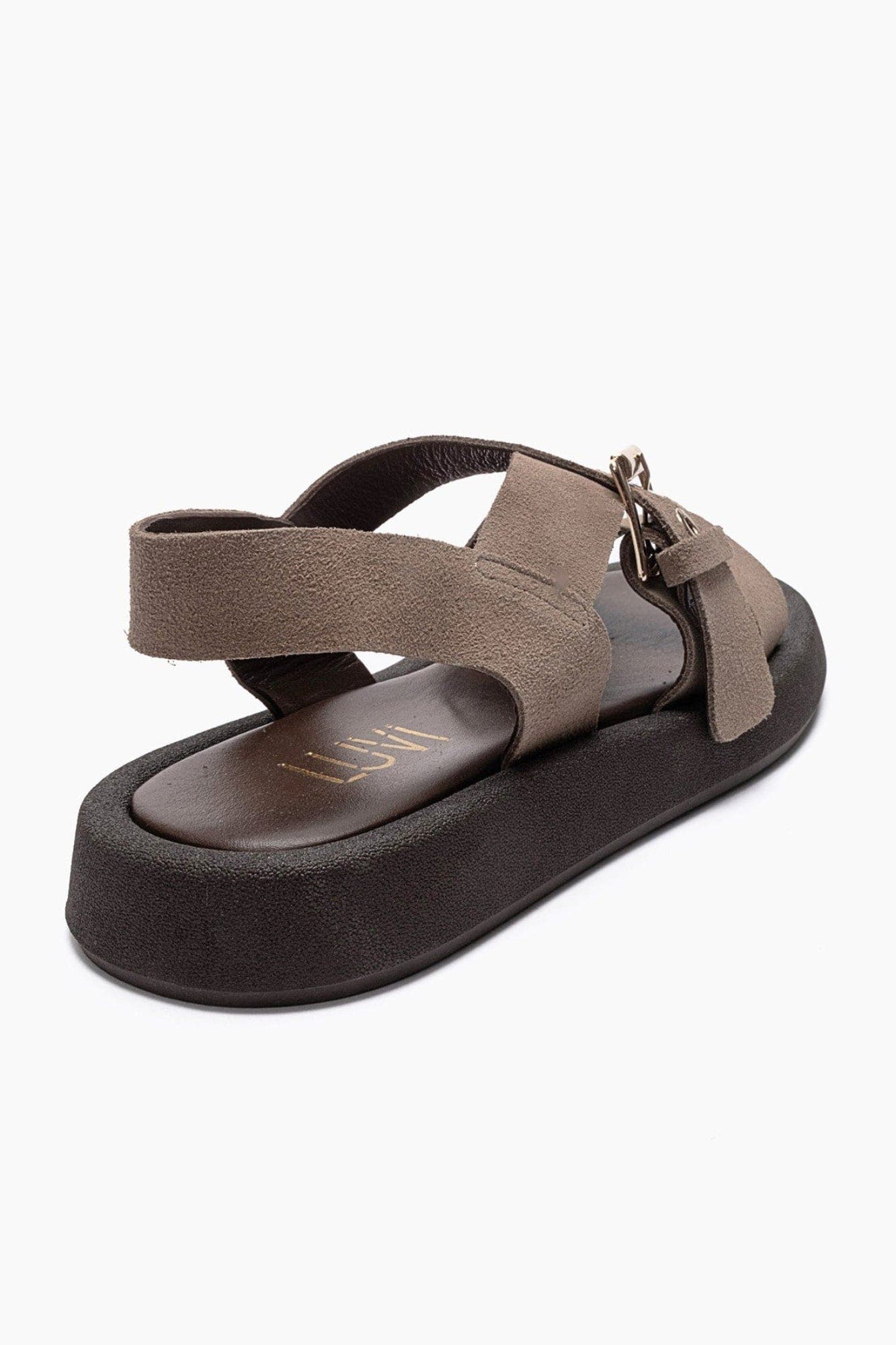 Roven Leather Sandal, Alternate, color, Mink Suede