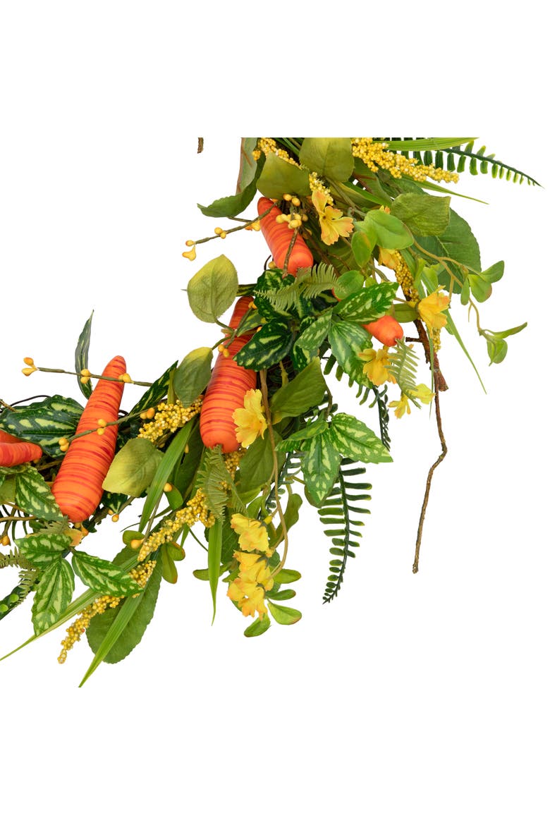 Floral Easter Artificial Wreath with Spring Carrots - 22", Alternate, color, Orange