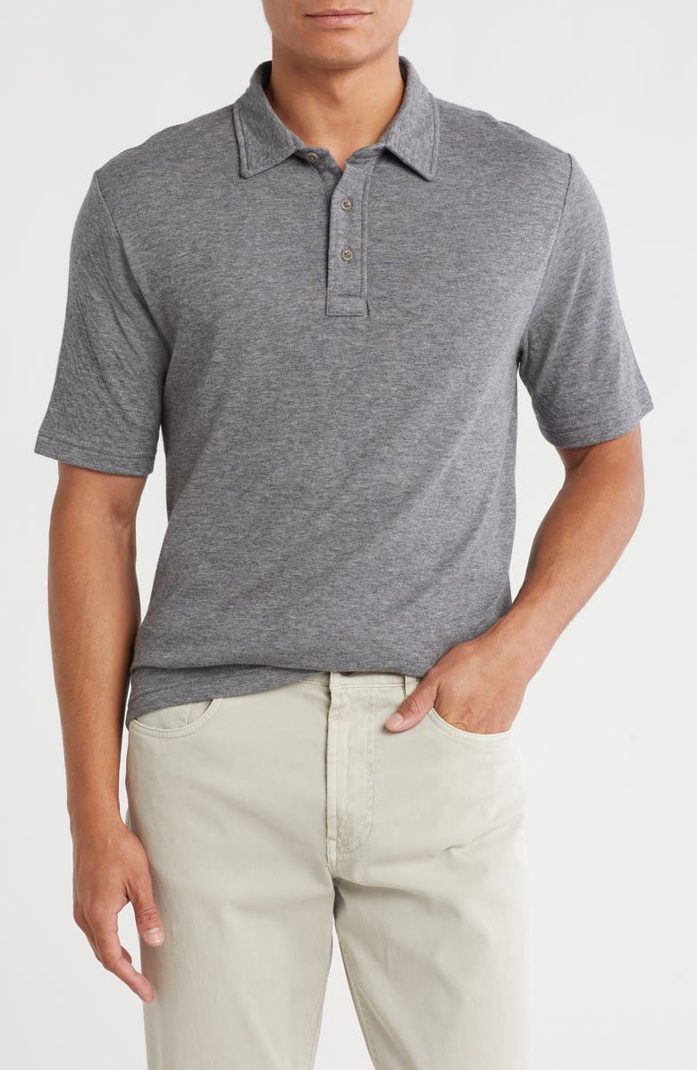 Faherty Cloud Cotton Blend Polo, Main, color, Med Grey Heather