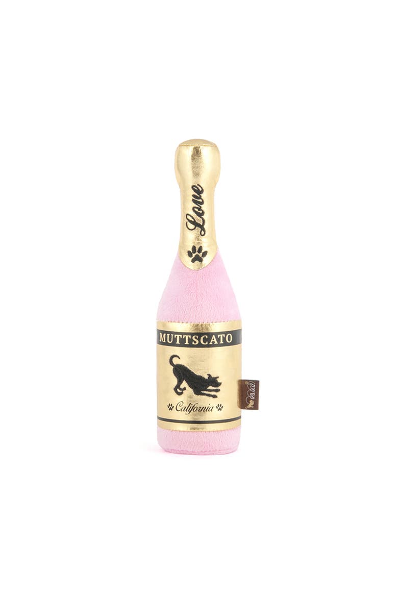 Puppy Love Barking Bubbly Plush Dog Toy, Muttscato Champagne Bottle, Main, color, Multicolored