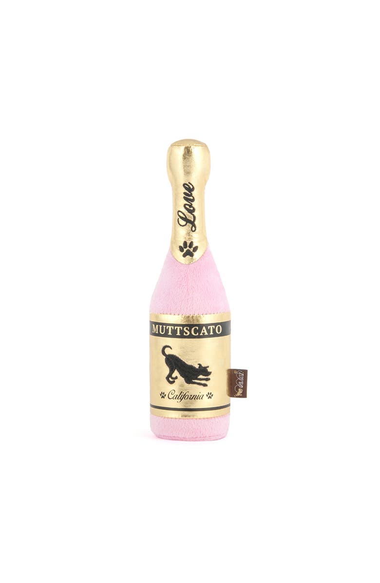 P.L.A.Y. Puppy Love Barking Bubbly Plush Dog Toy, Muttscato Champagne Bottle, Main, color, Multicolored