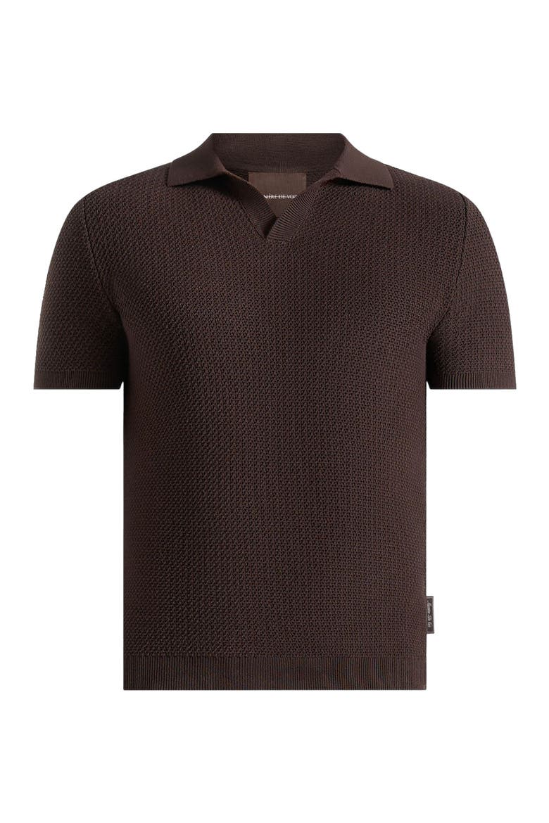Rowen Textured Knit Revere Polo Shirt, Alternate, color, Brown