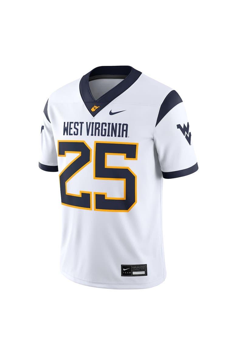 Men's Nike #25 White West Virginia Mountaineers Limited Away Game Jersey, Alternate, color, White