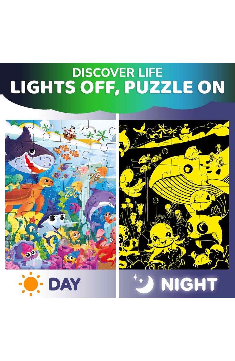 Quokka Giant Floor Puzzle Set for Kids - 48 Piece Jigsaw Puzzles, Alternate, color, Ocean Glow