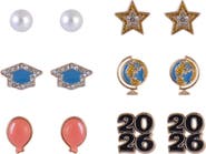Hallmark 2026 Graduation 6 Pack Stud Earring Set