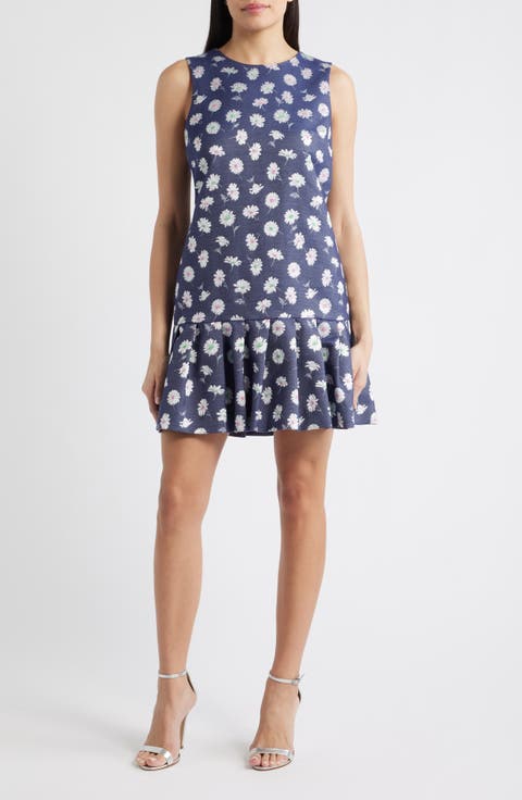 Joey Metallic Floral Cotton Blend Dress