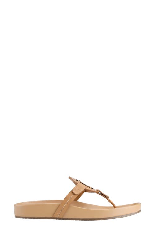 Tommy Hilfiger Relina Womens Faux Leather Thong Sandals In Tan