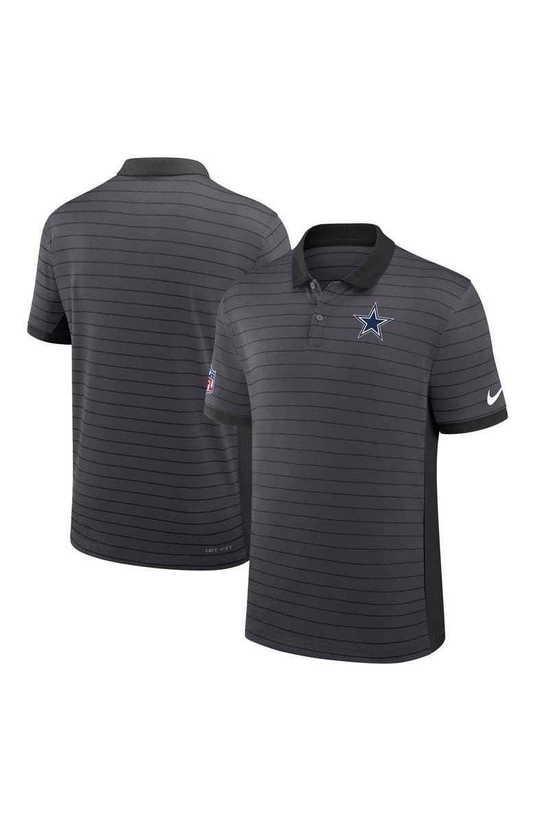 Nike Men's Nike Gray Dallas Cowboys Sideline Victory Stripe Performance Polo, Main, color, Gray