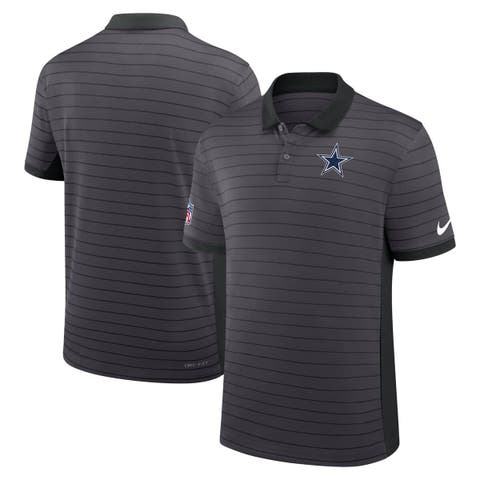 Men's Nike Gray Dallas Cowboys Sideline Victory Stripe Performance Polo