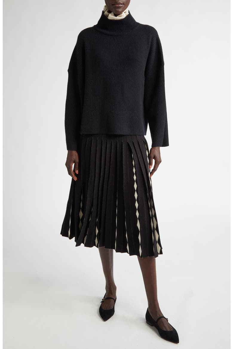 Zoppez Layered Mock Neck Cashmere Sweater, Alternate, color, 000001 BLACK