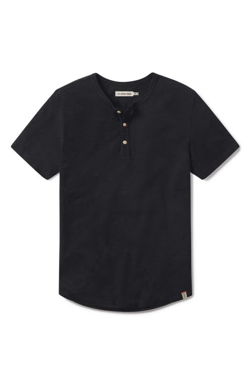 The Normal Brand Legacy Cotton Henley In Black