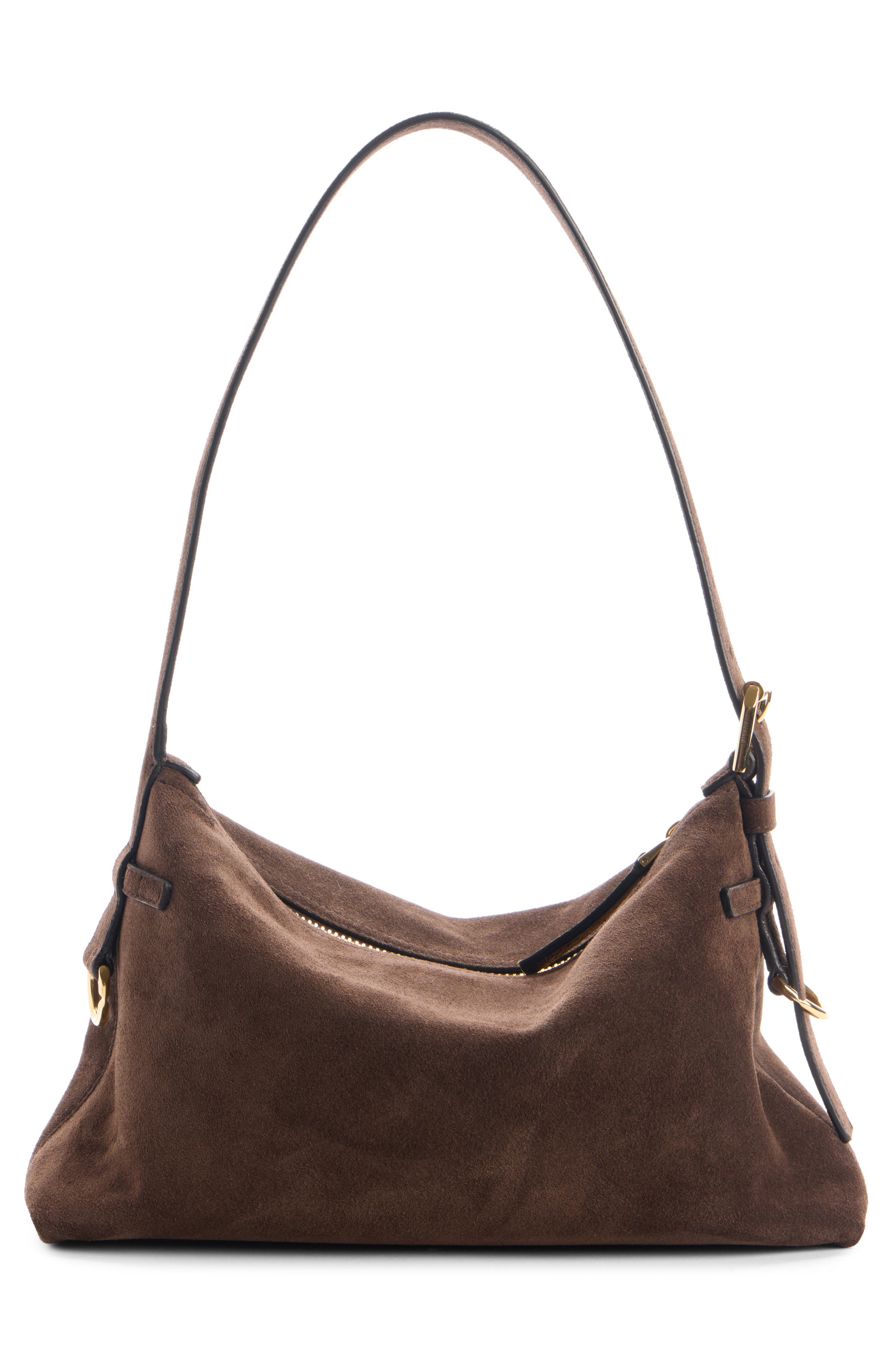 Givenchy Mini Voyou Suede Shoulder Bag, Alternate, color, 202-Ebony Brown