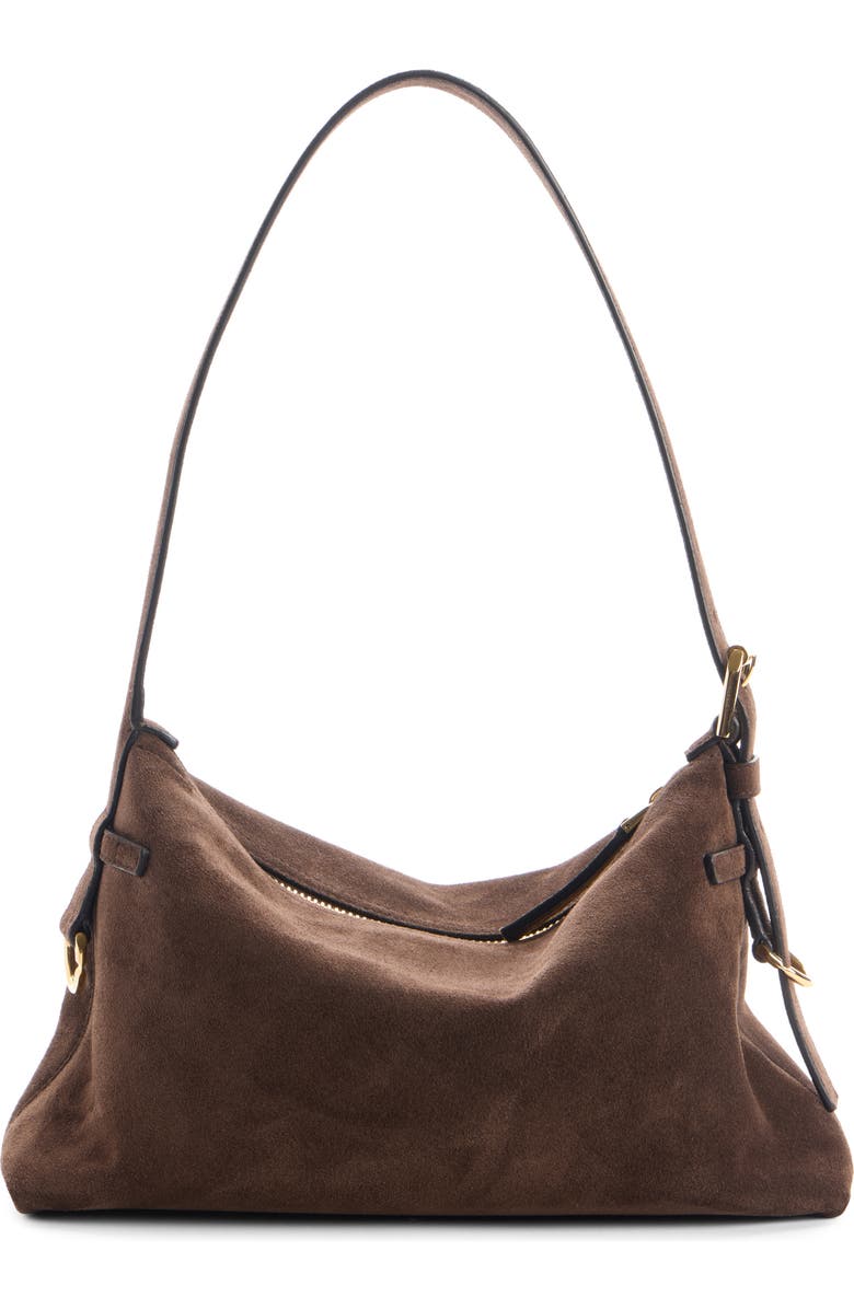 Givenchy Mini Voyou Suede Shoulder Bag, Alternate, color, 202-Ebony Brown