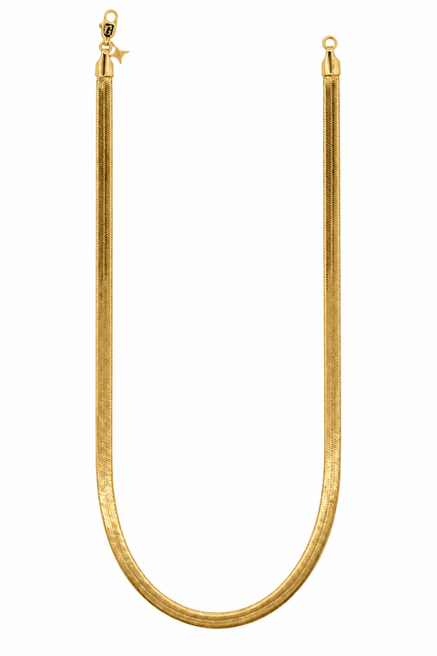18k Gold 4mm Herringbone Necklace
