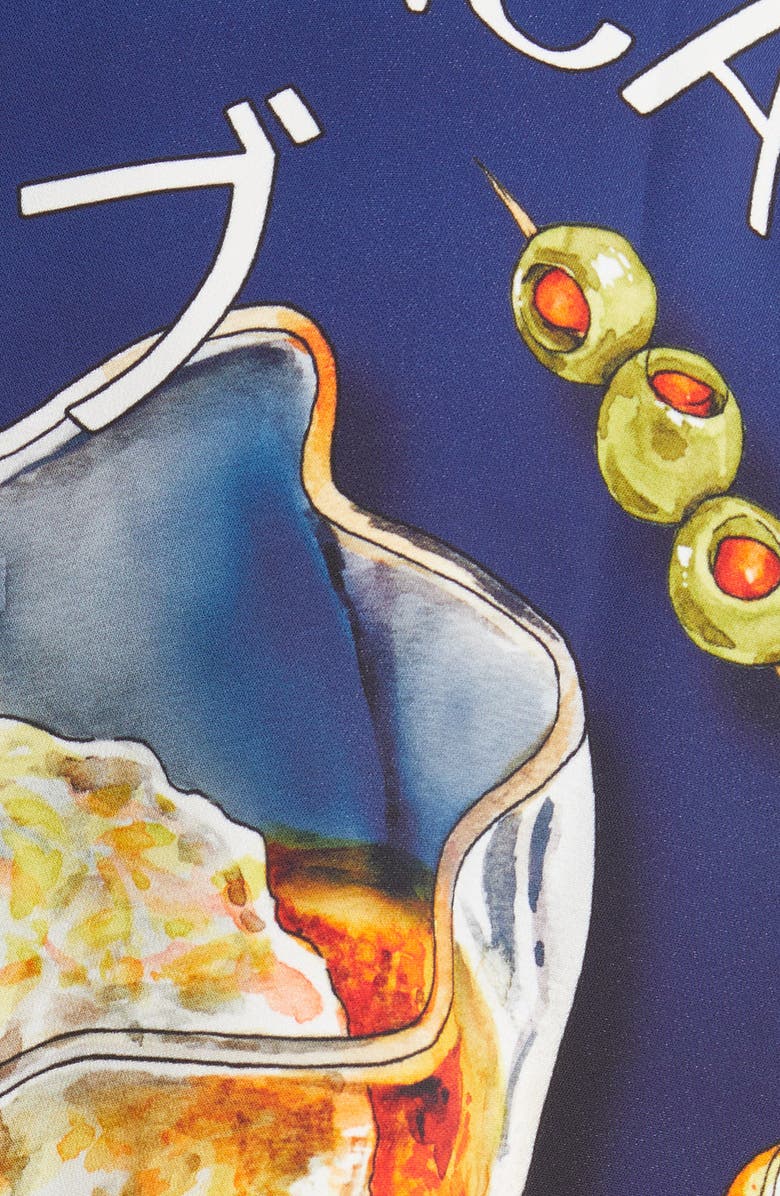 Casablanca Short Sleeve Silk Button-Up Shirt, Alternate, color, 