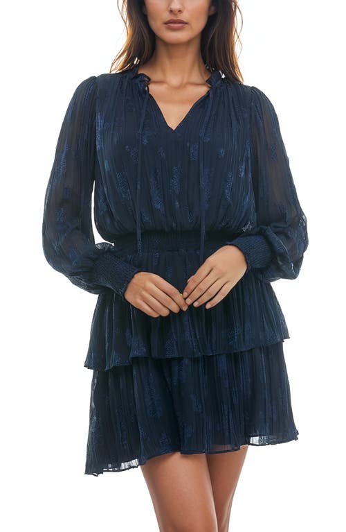 Socialite Smocked Tiered Ruffle Long Sleeve Minidress
