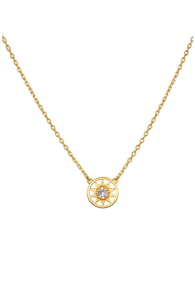 New Day White Topaz Sun Necklace, Main, color, Gold