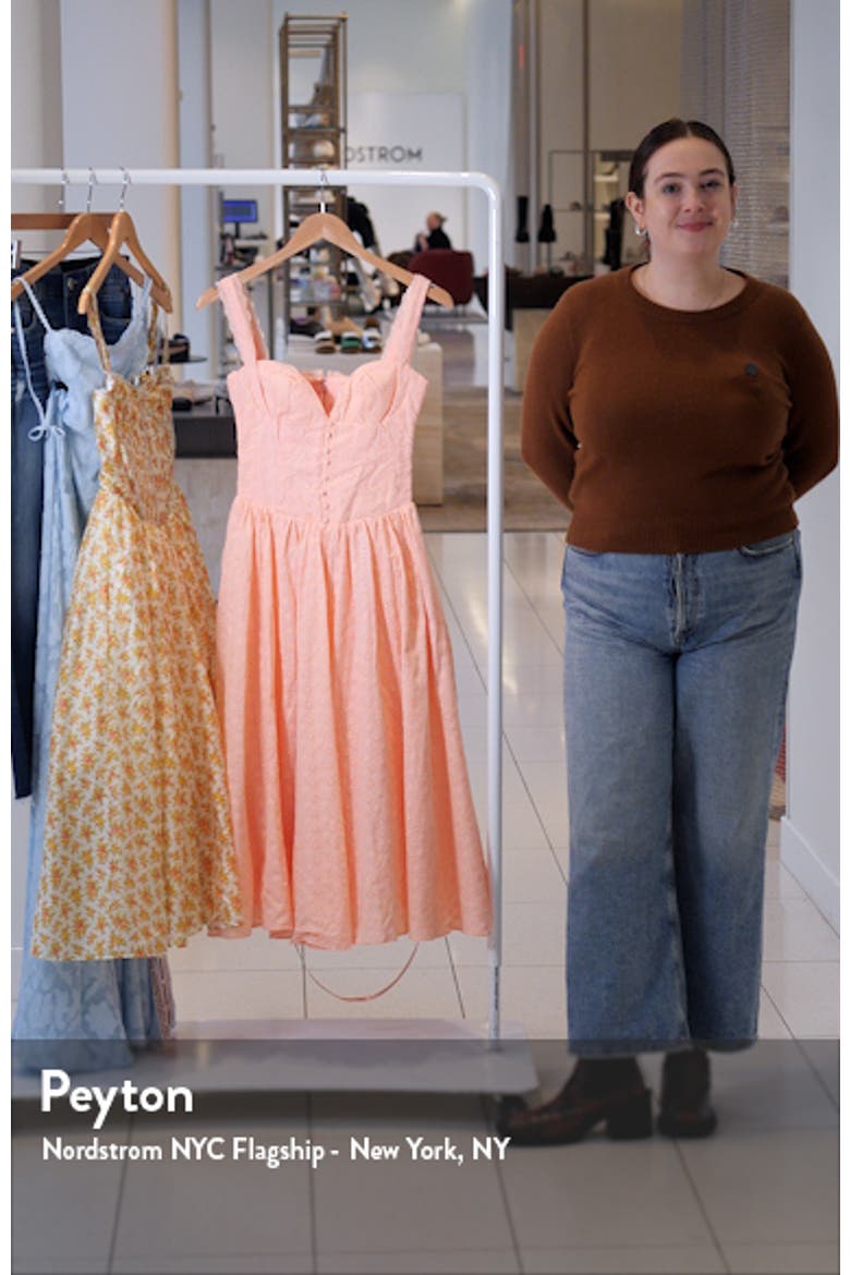 Adalyn Eyelet Corset Midi Dress video